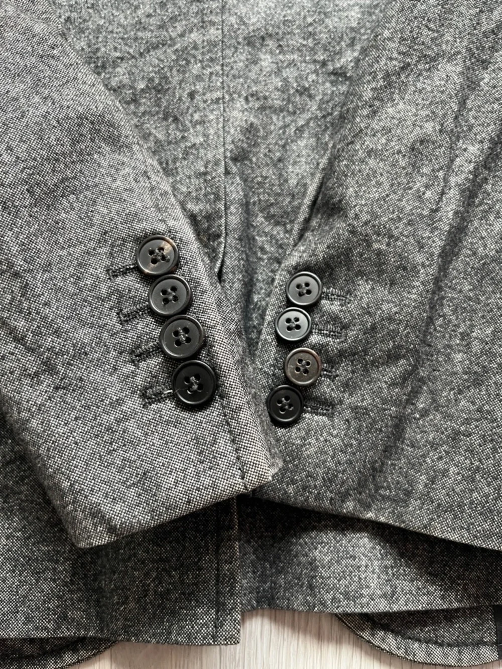 COS DENIM BLAZER JACKET GRAY TWO BUTTON LONG SLEEVE MENS EU46